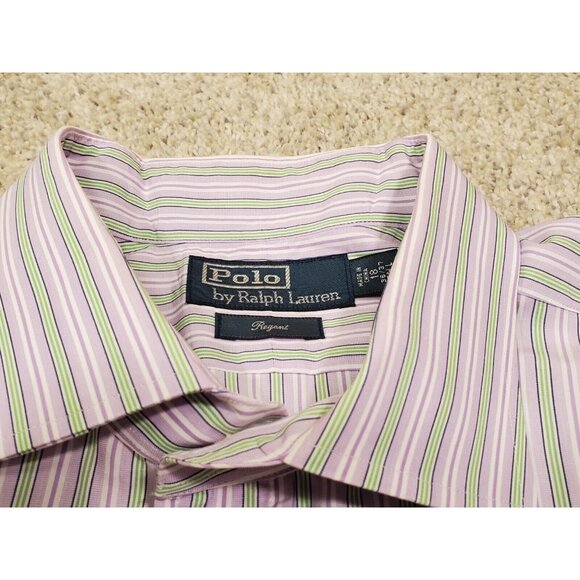 Polo Ralph Lauren Mens 18 36/37 Tall Regent Fit Striped Long Sleeve Button Shirt - Picture 2 of 6